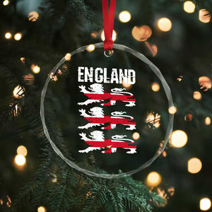 Vintage Three Lions England Pride Crystal Glass Ornament Patriotic Soccer British Football Fans TS02 Print Your Wear