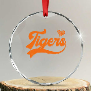 Vintage Tiger Crystal Glass Ornament Varsity Name Script Vintage Sports Jersey Style TS10 Transparent Glass 3'' Circle Print Your Wear