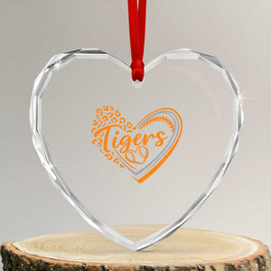 Vintage Tiger Heart Crystal Glass Ornament Sports Fan Team Spirit Mascot Cute Leopard Heart TS10 Transparent Glass 3'' Heart Print Your Wear