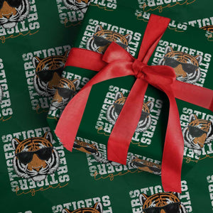 Vintage Tigers Wrapping Paper Roll Vintage Sports Inspirational Athletic Name TS10 Green Print Your Wear