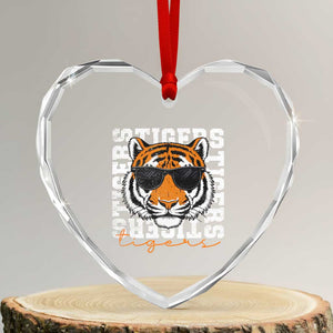 Vintage Tigers Heart Crystal Glass Ornament Vintage Sports Inspirational Athletic Name TS10 Transparent Glass 3'' Heart Print Your Wear