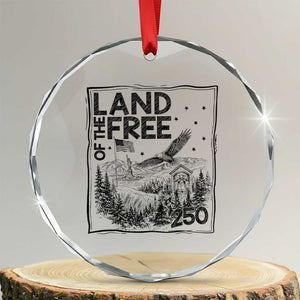 Vintage USA 250 Patriotic Pride Crystal Glass Ornament Land Of The Free TS12 Transparent Glass 3'' Circle Print Your Wear