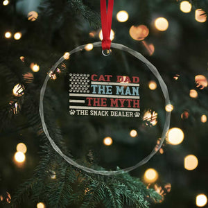 Vintage USA Cat Dad Crystal Glass Ornament The Man The Myth The Snack Dealer TS12 Print Your Wear