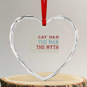 Vintage USA Cat Dad Heart Crystal Glass Ornament The Man The Myth The Snack Dealer TS12 Transparent Glass 3'' Heart Print Your Wear