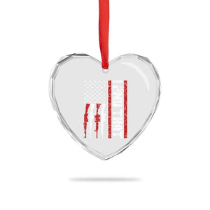 Vintage USA Flag 2nd Amendment Heart Crystal Glass Ornament Pro Gun Lovers TS10 Print Your Wear
