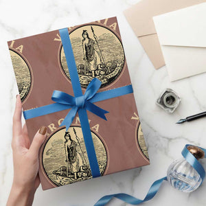 Vintage Virginia Motto Sic Semper Tyrannis Wrapping Paper Roll TS14 Mocha Print Your Wear