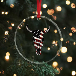 Vintage Western Cow Skull Usa Flag Crystal Glass Ornament Patriotic American Pride TS12 Print Your Wear