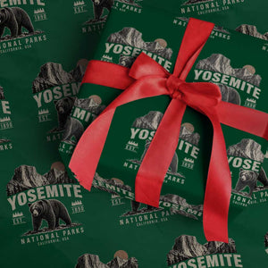Vintage Yosemite National Park Wrapping Paper Roll Retro Bear Nature Wildlife Forest TS10 Green Print Your Wear
