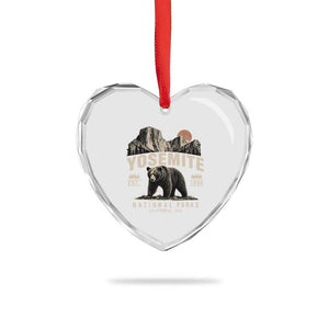 Vintage Yosemite National Park Heart Crystal Glass Ornament Retro Bear Nature Wildlife Forest TS10 Print Your Wear