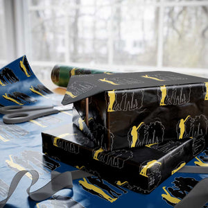 Viral Basketball Pointing Huddle Wrapping Paper Roll Funny Women Sports Culture Meme Yellow Silhouette Graphic TS02 Black Print Your Wear