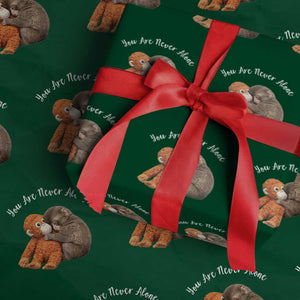 Viral Punch Monkey Wrapping Paper Roll Cute Baby Monkey With Plush Toy Animal Lovers TS10 Green Print Your Wear