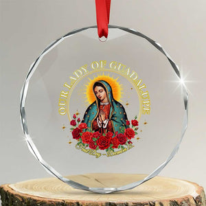 Virgen De Guadalupe Catholic Crystal Glass Ornament Our Lady Of Guadalupe TS14 Transparent Glass 3'' Circle Print Your Wear