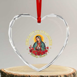 Virgen De Guadalupe Catholic Heart Crystal Glass Ornament Our Lady Of Guadalupe TS14 Transparent Glass 3'' Heart Print Your Wear