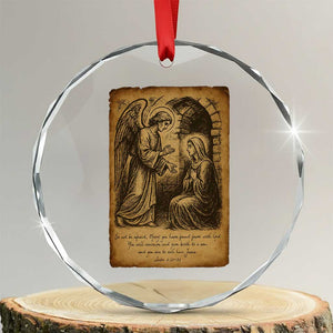 Virgin Mary Crystal Glass Ornament Angel Gabriel Luke 1:30 Christian TS14 Transparent Glass 3'' Circle Print Your Wear