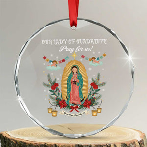 Virgin Mary Crystal Glass Ornament Our Lady Of Guadalupe Pray For Us TS14 Transparent Glass 3'' Circle Print Your Wear