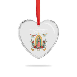 Virgin Mary Heart Crystal Glass Ornament Our Lady Of Guadalupe Pray For Us TS14 Print Your Wear