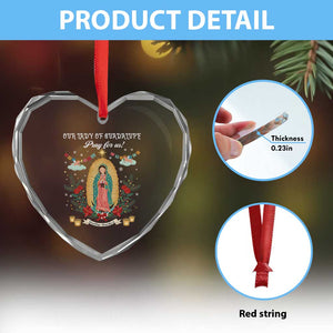 Virgin Mary Heart Crystal Glass Ornament Our Lady Of Guadalupe Pray For Us TS14 Print Your Wear