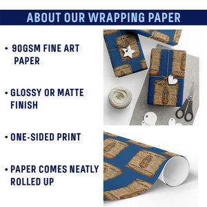 Virgin Mary Wrapping Paper Roll Our Lady Virgen De Guadalupe TS14 Print Your Wear