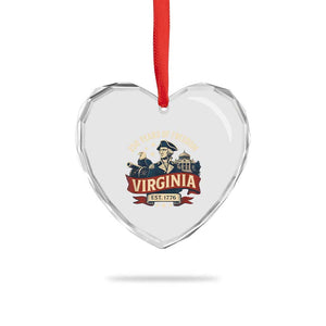 Virginia 250 Years of Freedom Heart Crystal Glass Ornament George Washington Patriotic State Pride Est. 1776 TS02 Print Your Wear