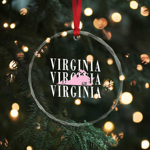 Virginia State Map Crystal Glass Ornament East Coast State Pride Travel Gift