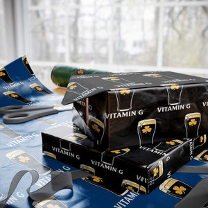 Vitamin G Funny Irish Stout Beer Wrapping Paper Roll St. Patrick’s Day Drinking Humor TS02 Black Print Your Wear