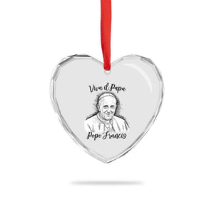 Viva il Papa Pope Francis Heart Crystal Glass Ornament Thank You Papa Catholic Tribute TS02 Print Your Wear