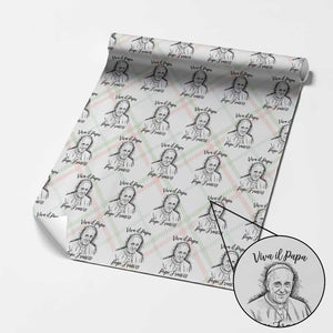 Viva il Papa Pope Francis Wrapping Paper Roll Thank You Papa Catholic Tribute TS02 Christmas Plaid Print Your Wear