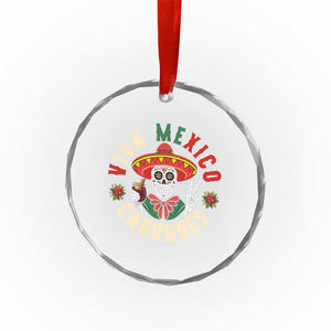 Viva Mexico Cabrones Crystal Glass Ornament Mexican Skull Christmas TS14 Print Your Wear