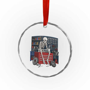 Waiting On Parts Funny Mechanic Crystal Glass Ornament Funny Skeleton Auto Repair Life