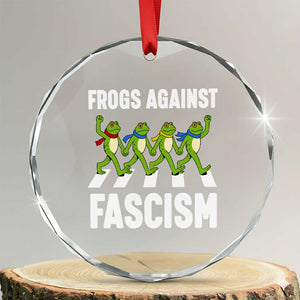Walking Frog Against Fascism Crystal Glass Ornament Frogs Band Resistance Protest TS02 Transparent Glass 3'' Circle Print Your Wear