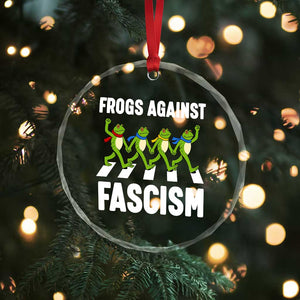 Walking Frog Against Fascism Crystal Glass Ornament Frogs Band Resistance Protest - Print Your Wear