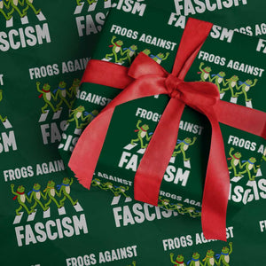 Walking Frog Against Fascism Wrapping Paper Roll Frogs Band Resistance Protest TS02 Green Print Your Wear