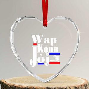 Wap Konn Joj Funny Haitian Creole Idiom Saying Heart Crystal Glass Ornament Haiti Heritage Pride TS02 Transparent Glass 3'' Heart Print Your Wear