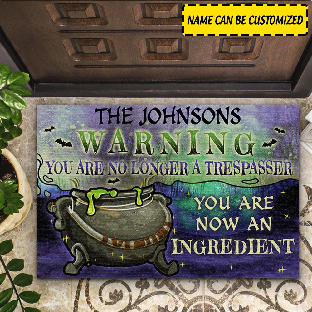 Personalized Halloween Decor Cauldron Warning Witch Doormat CTM Custom - Printyourwear
