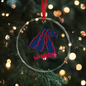 Warriors Come Out to Play Crystal Glass Ornament Energetic Game Day Patriot Motivation TS02 Print Your Wear
