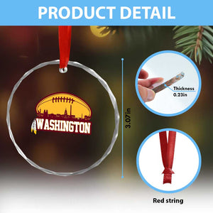Washington Skyline Native American Feather Pride Crystal Glass Ornament Football Sports Fan TS02 Print Your Wear