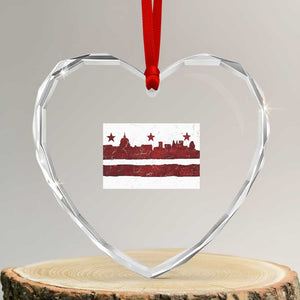Washington DC Flag Heart Crystal Glass Ornament TS10 Transparent Glass 3'' Heart Print Your Wear