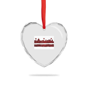 Washington DC Flag Heart Crystal Glass Ornament TS10 Print Your Wear