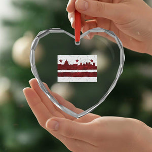 Washington DC Flag Heart Crystal Glass Ornament TS10 Print Your Wear