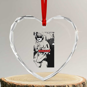 Wasted Maduro Meme Heart Crystal Glass Ornament Dictators Downfall Political Satire GTA Style TS02 Transparent Glass 3'' Heart Print Your Wear