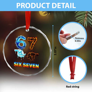Water Fire Element Six Seven Crystal Glass Ornament Trendy Meme Gift TS12 Print Your Wear