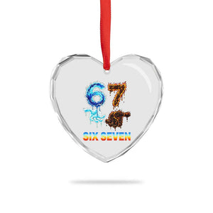Water Fire Element Six Seven Heart Crystal Glass Ornament Trendy Meme Gift TS12 Print Your Wear