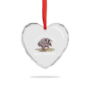 Watercolor Jimothy the Raccoon Heart Crystal Glass Ornament In A World Full Of Trash Pandas Be A Jimothy