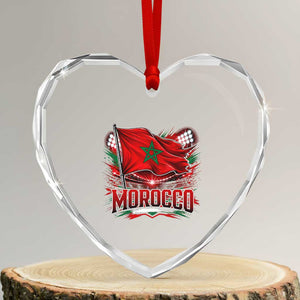 Waving Morocco Flag Stadium Lights Heart Crystal Glass Ornament Patriotic Moroccan Soccer Fans TS02 Transparent Glass 3'' Heart Print Your Wear