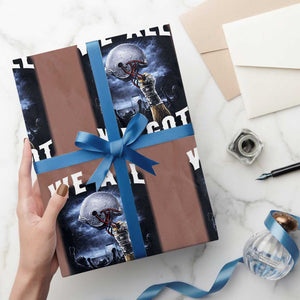 We All We Got Football Helmet Victory Graphic Wrapping Paper Roll TS12 Mocha Print Your Wear