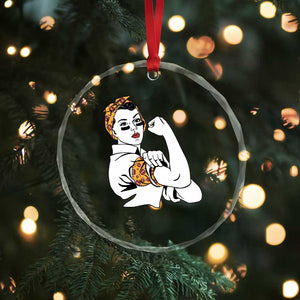 We Can Do It Game Day Crystal Glass Ornament Rosie The Riveter Strong Woman Football Fan