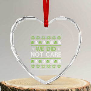 We Did Not Care Heart Crystal Glass Ornament Ugly Christmas Football Fan Gift