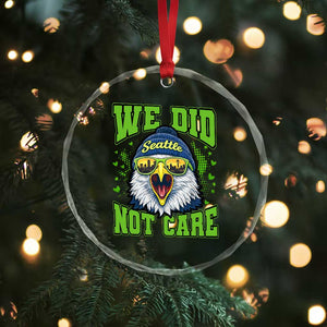 We Did Not Care Seattle Game Day Crystal Glass Ornament Bold Sarcastic Hawk City Skyline Sports Fan