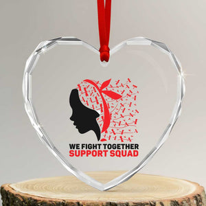 We Fight Together Support Squad Heart Crystal Glass Ornament HIV Awareness Dragonfly Gift TS12 Transparent Glass 3'' Heart Print Your Wear