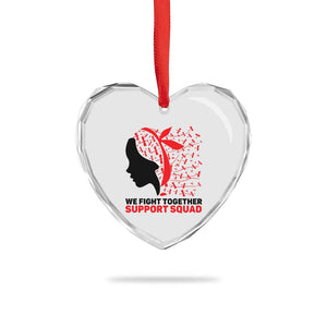 We Fight Together Support Squad Heart Crystal Glass Ornament HIV Awareness Dragonfly Gift TS12 Print Your Wear